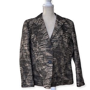 Lafayette 148 Jacket Black/Taupe/Metallic 16